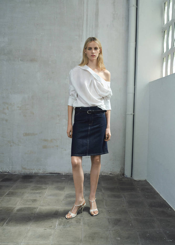 Gonna midi in denim