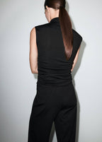 Top a Collo Alto con Arricciature
