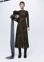 Satinkleid mit Animal-Print