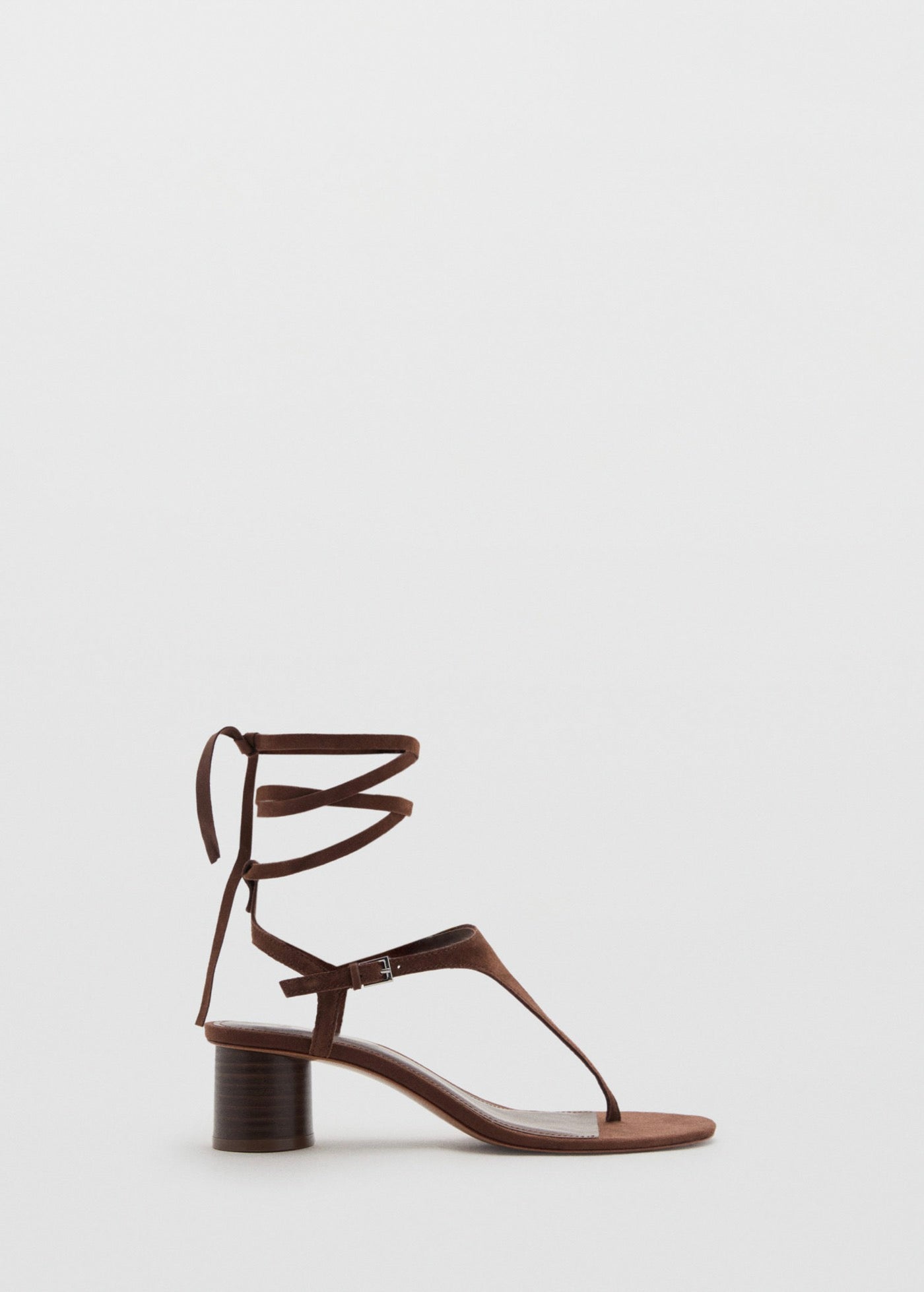 Sandales Talon Cuir Et Daim