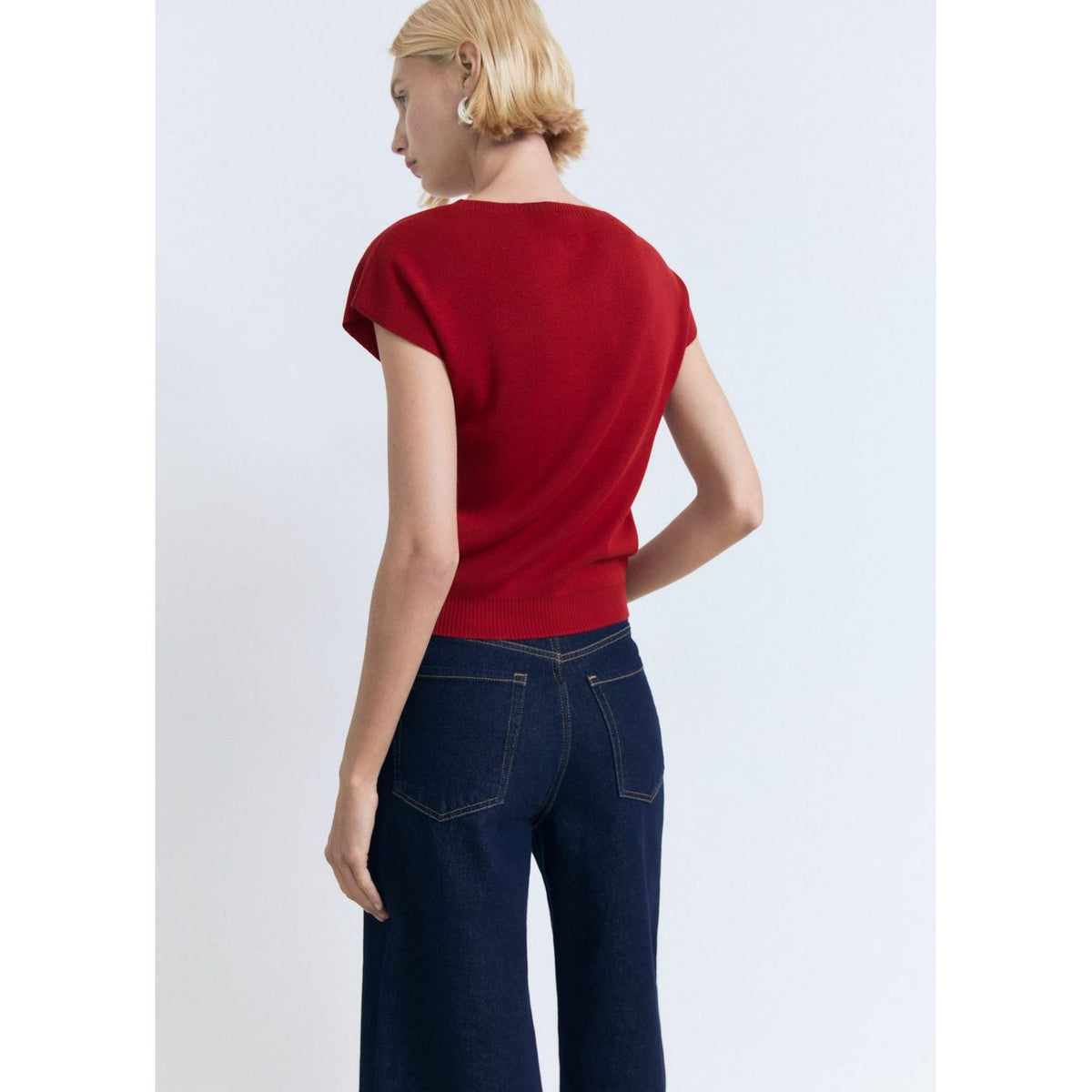 Pull-Over Maille Fine Manches Courtes