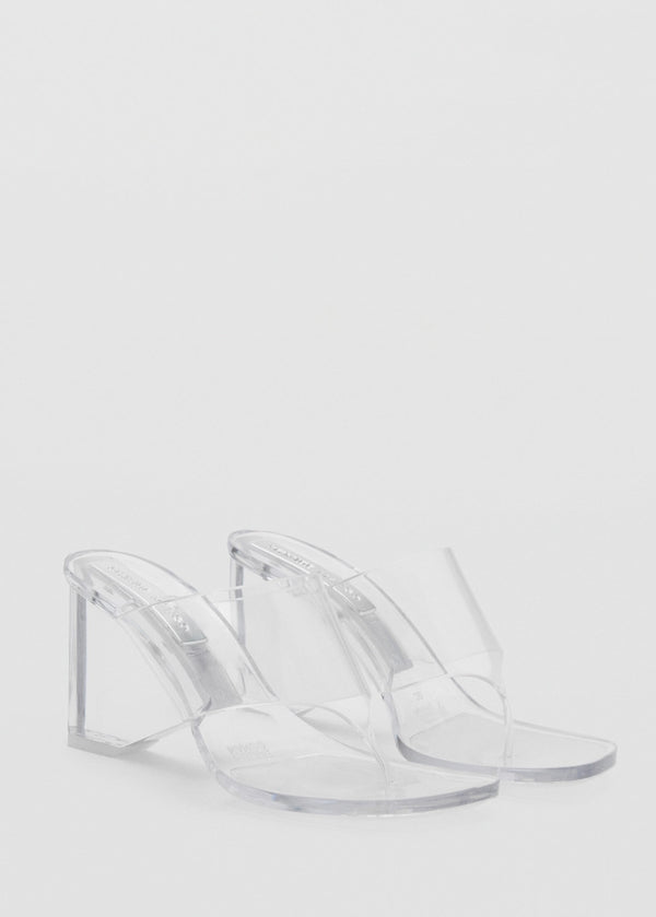 Sandales Semi-Transparentes En Vinyle À Talons Compensés