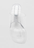 Sandales Semi-Transparentes En Vinyle À Talons Compensés