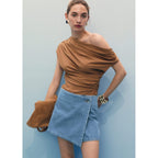 Jupe Short En Jean Croisée