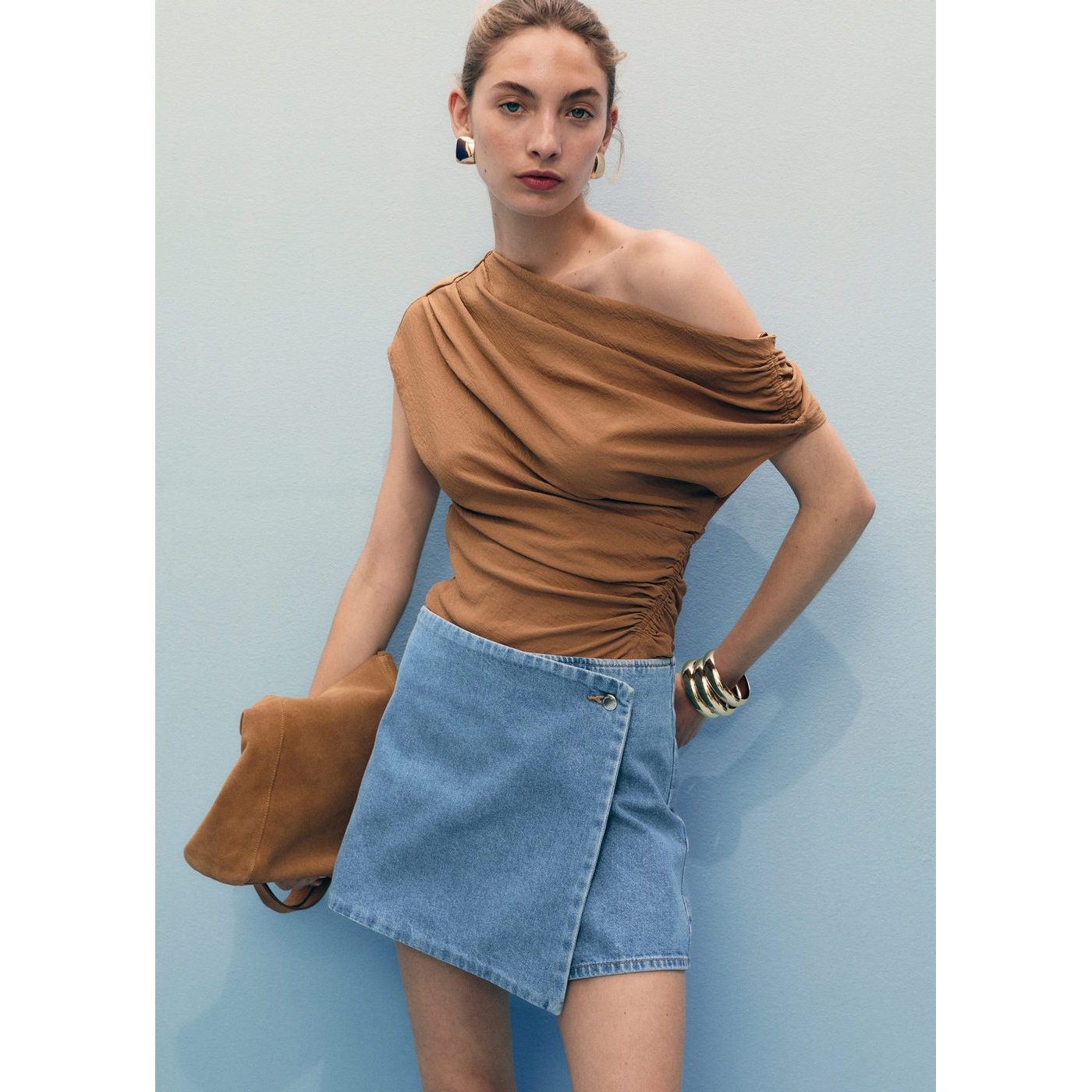 Jupe Short En Jean Croisée
