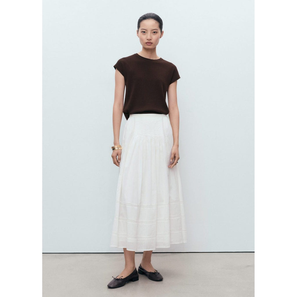 Pull En Maille De Coton Manches Courtes