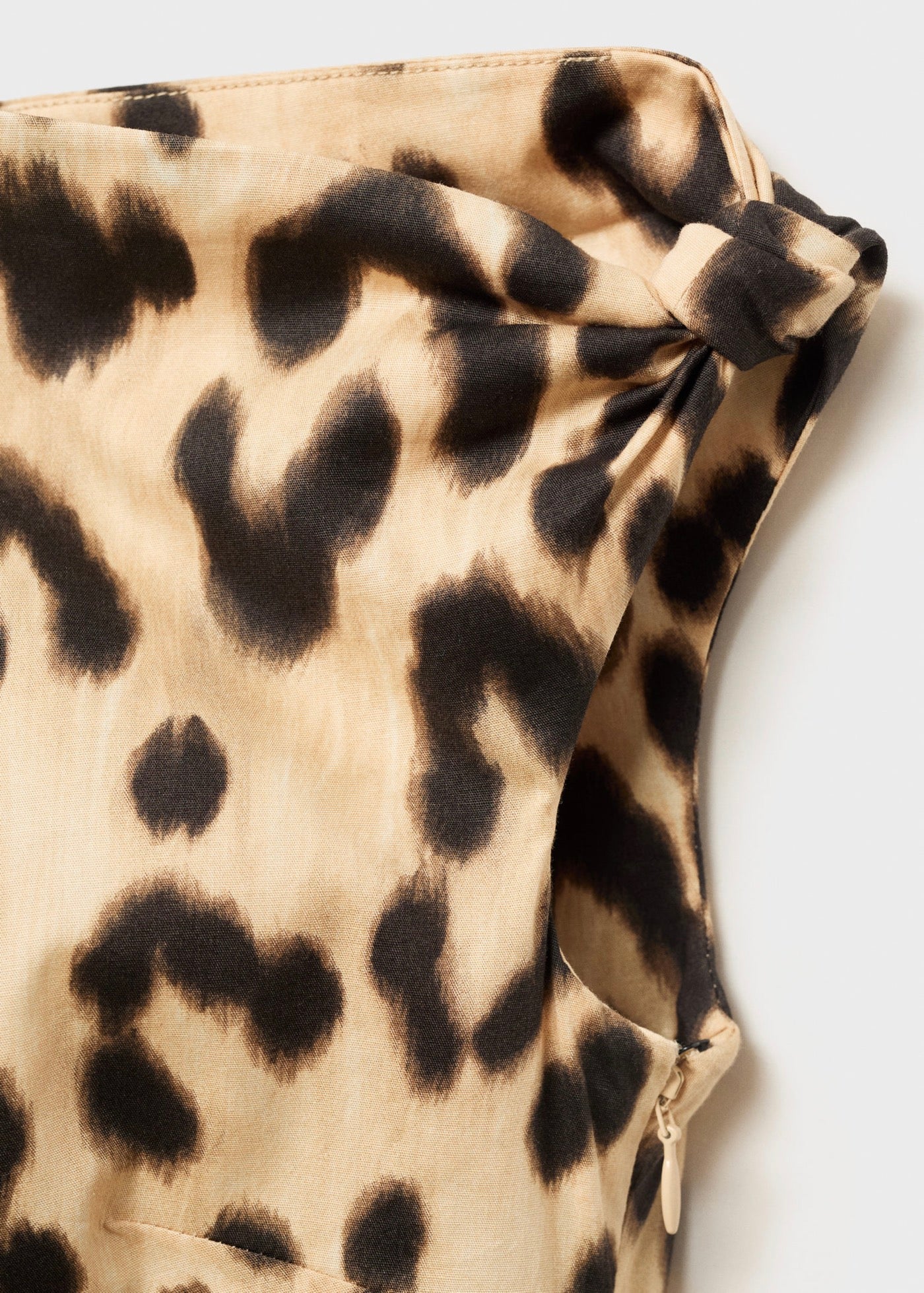 Leopard Asymmetric Collar Dress
