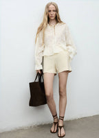 Blusa ricamata in lyocell
