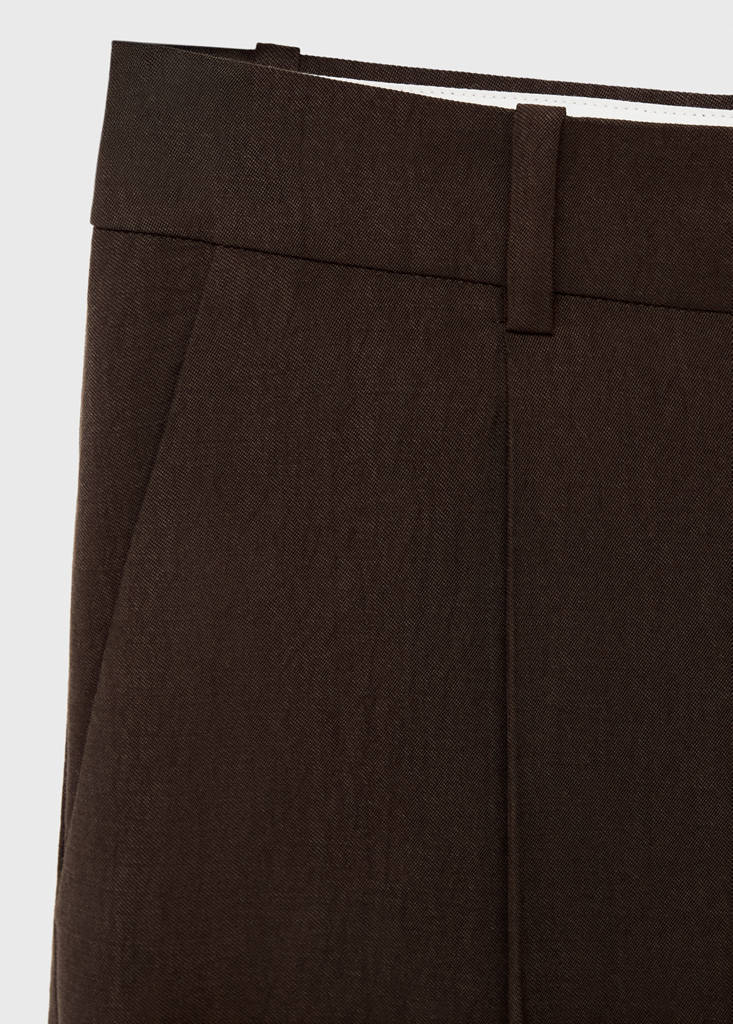 Pantaloni Dritti da Abito in Lyocell