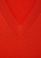 Finstickad Tröja Med V-Ringning