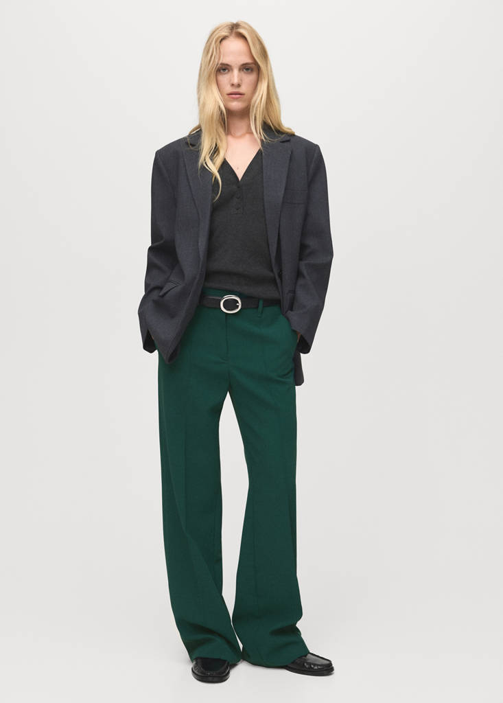 Pantaloni Dritti a Vita Regolare