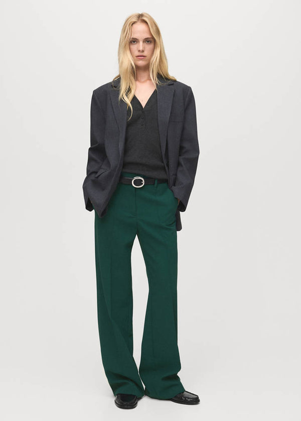 Regular-Waisted Straight Trousers