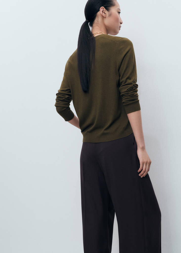 Cardigan In Maglia Scollo a V