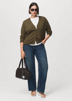 Cardigan In Maglia Scollo a V
