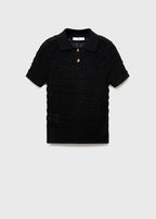 Pullover Testurizzato Con Colletto Polo
