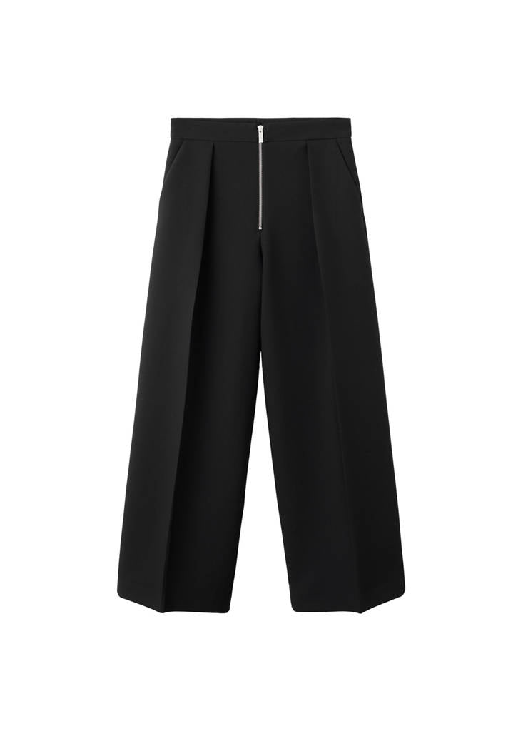 Pantaloni Con Pinces Chiusura Con Zip