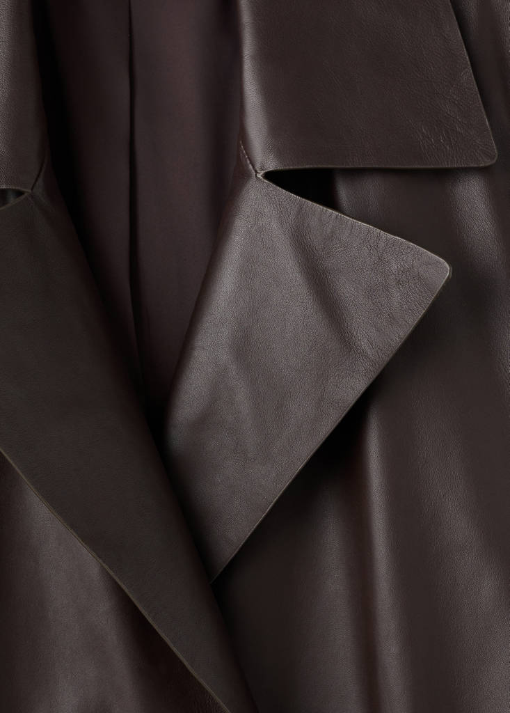 Trench con cintura 100% pelle