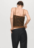 Top in maglia leopardato