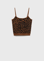 Top in maglia leopardato