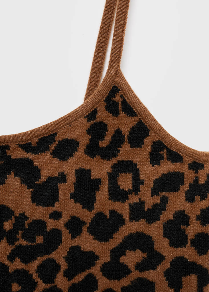 Top in maglia leopardato