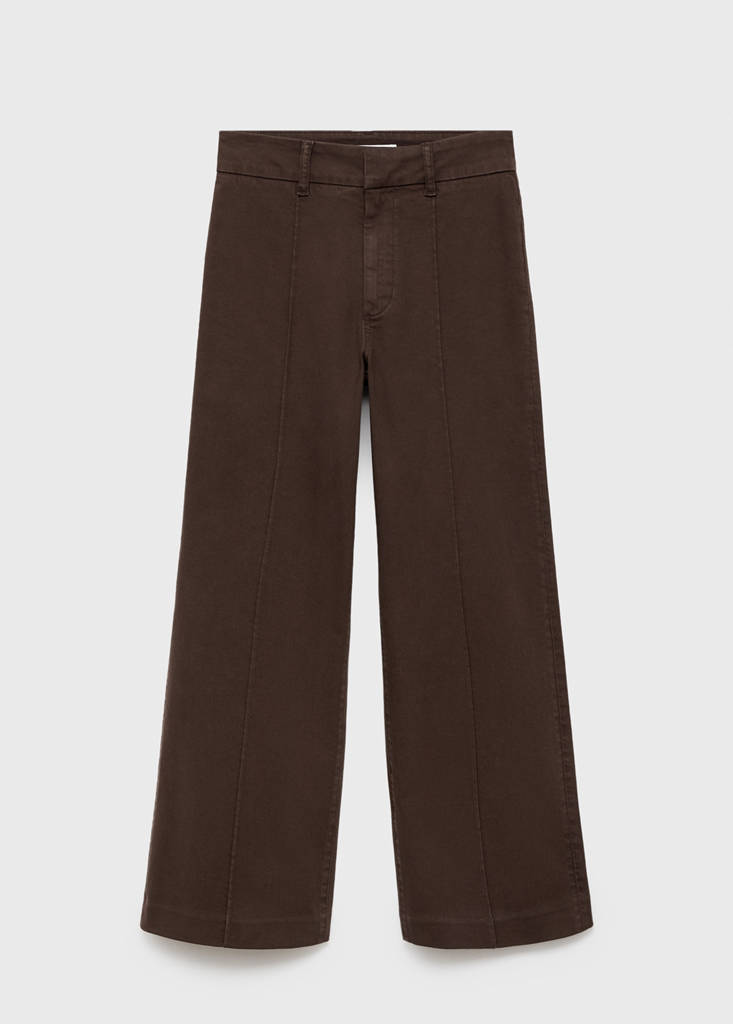 Jeans ampi a vita alta con cuciture