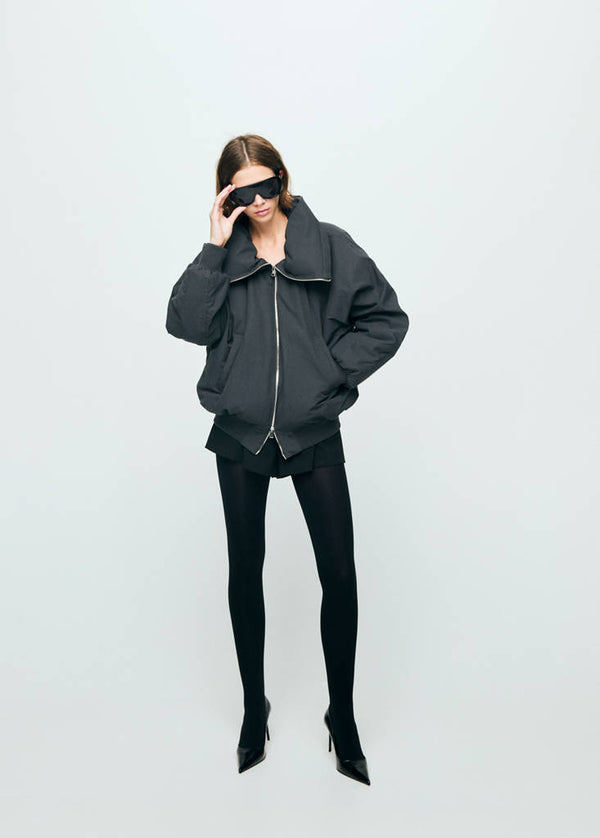 Funnel Neck Bomber Jacket