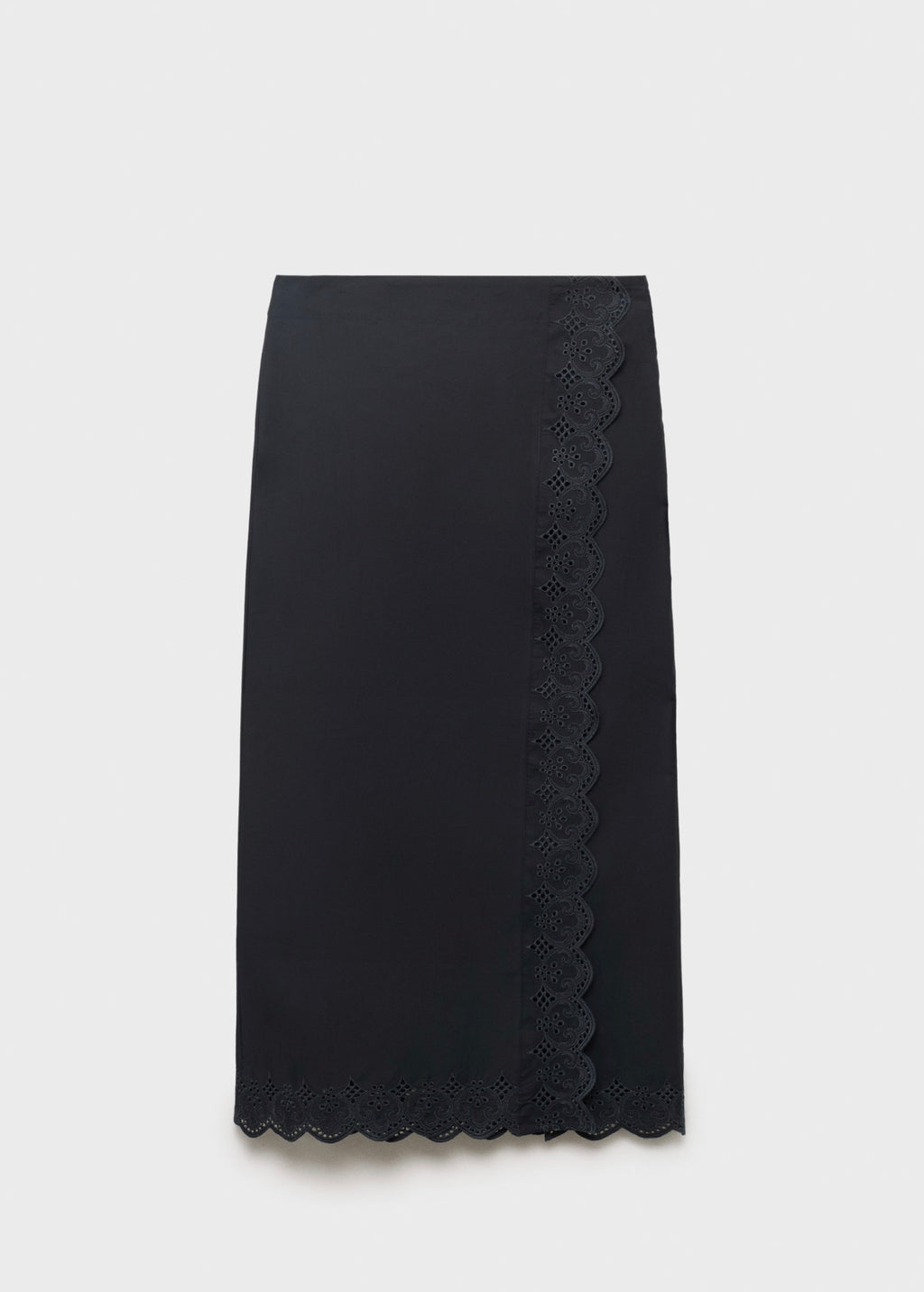 Falda de algodón bordada