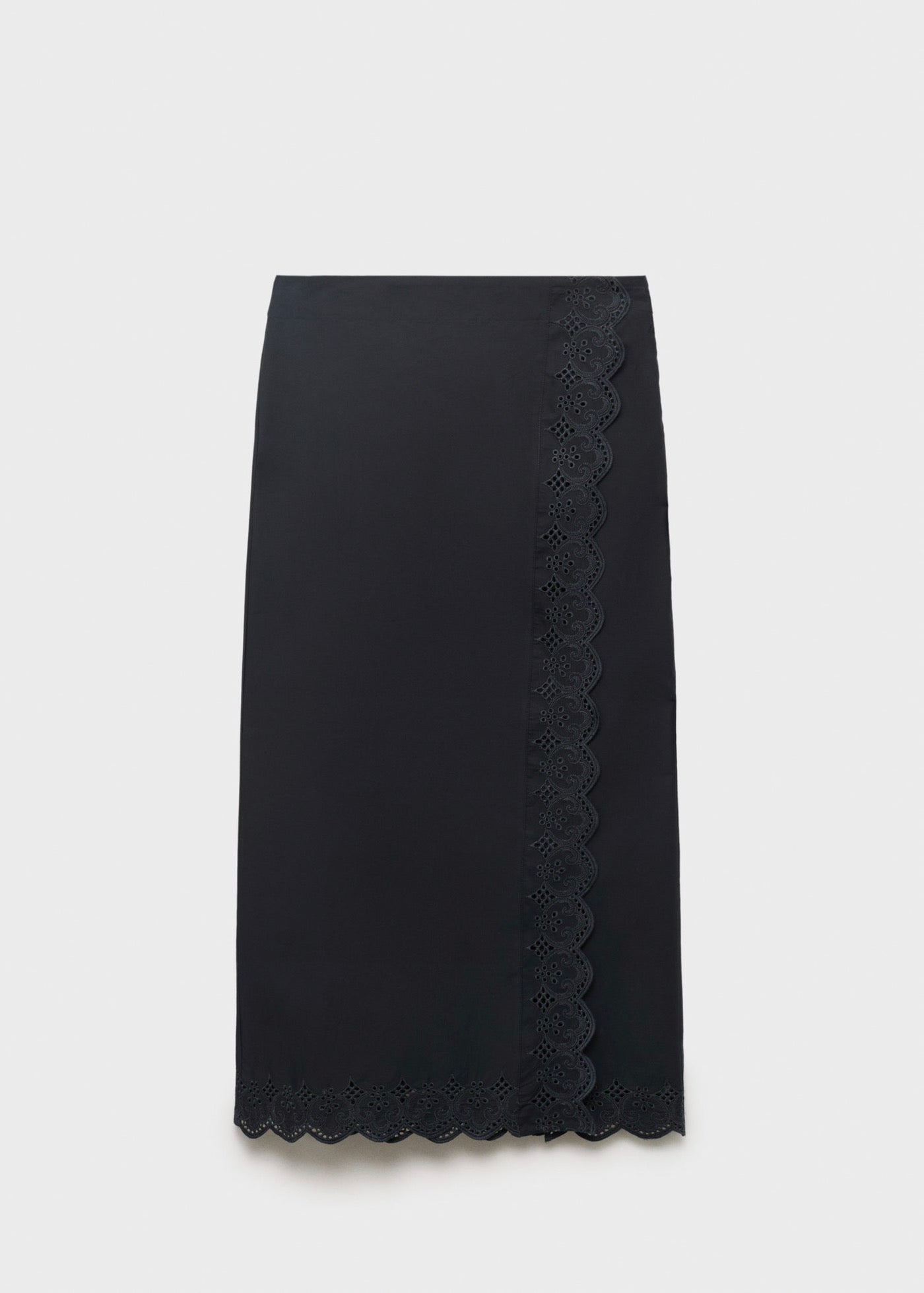 Falda de algodón bordada