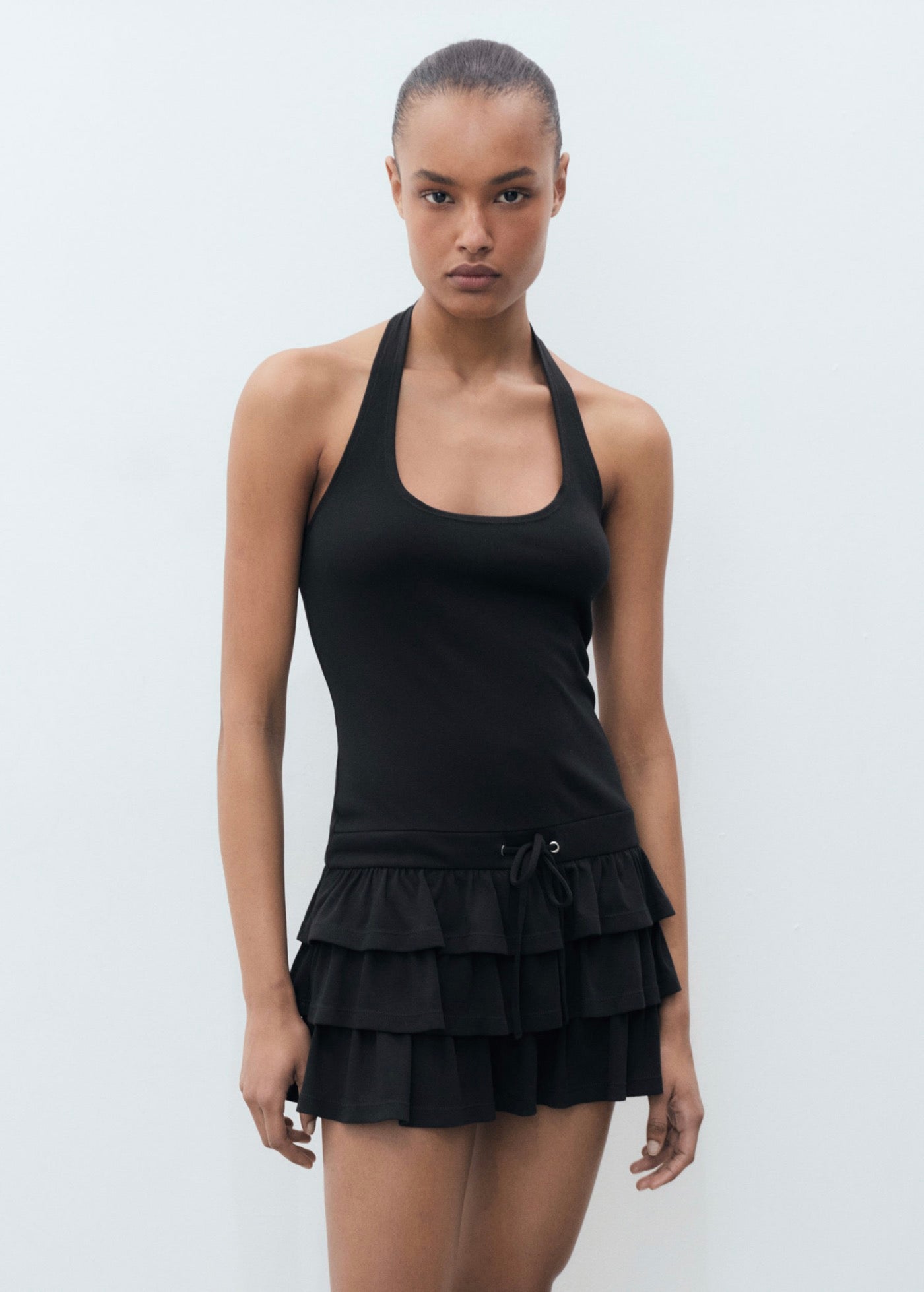Robe À Emmanchures Américaines À Volants