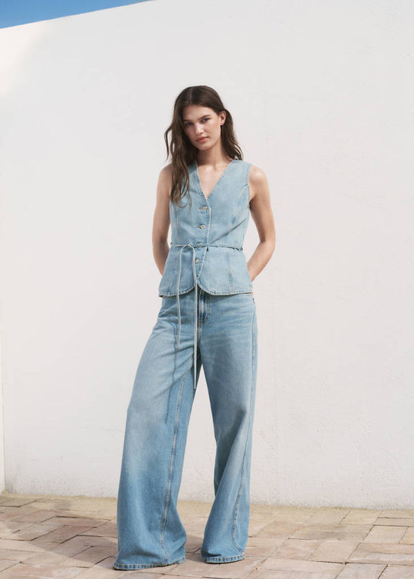 Buttoned Denim Waistcoat