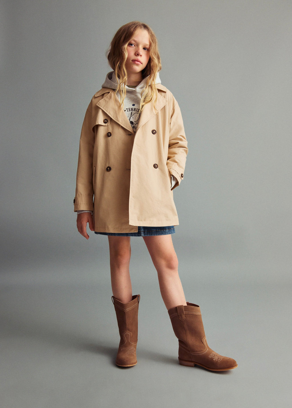 Trench Gina Gris Clair/Pastel - Fille