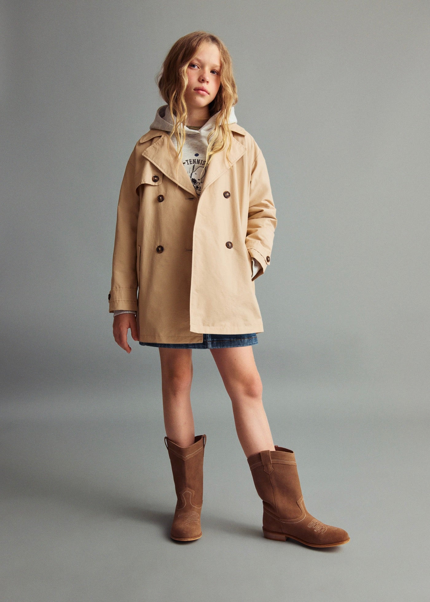Trench Gina Gris Clair/Pastel - Fille
