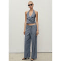 Pantalón Denim Wide Leg Cinturón