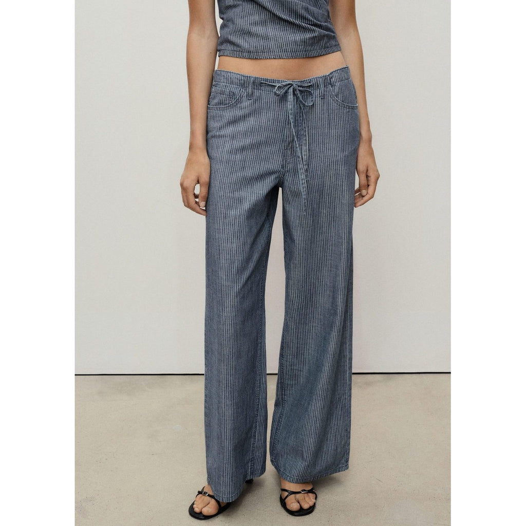 Pantalón Denim Wide Leg Cinturón