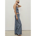 Pantalón Denim Wide Leg Cinturón