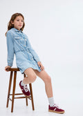 Robe Marta Bleu Moyen - Fille