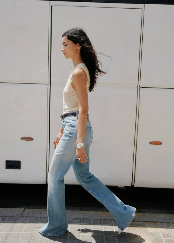 Jean Flare Taille Mi-Haute