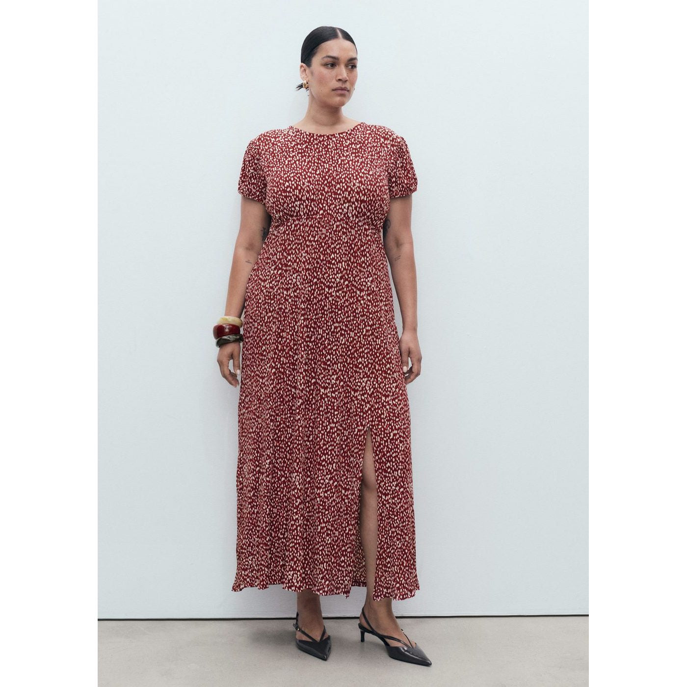 Robe Imprimée Fente Latérale