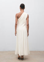 Robe Tissu Combiné Asymétrique