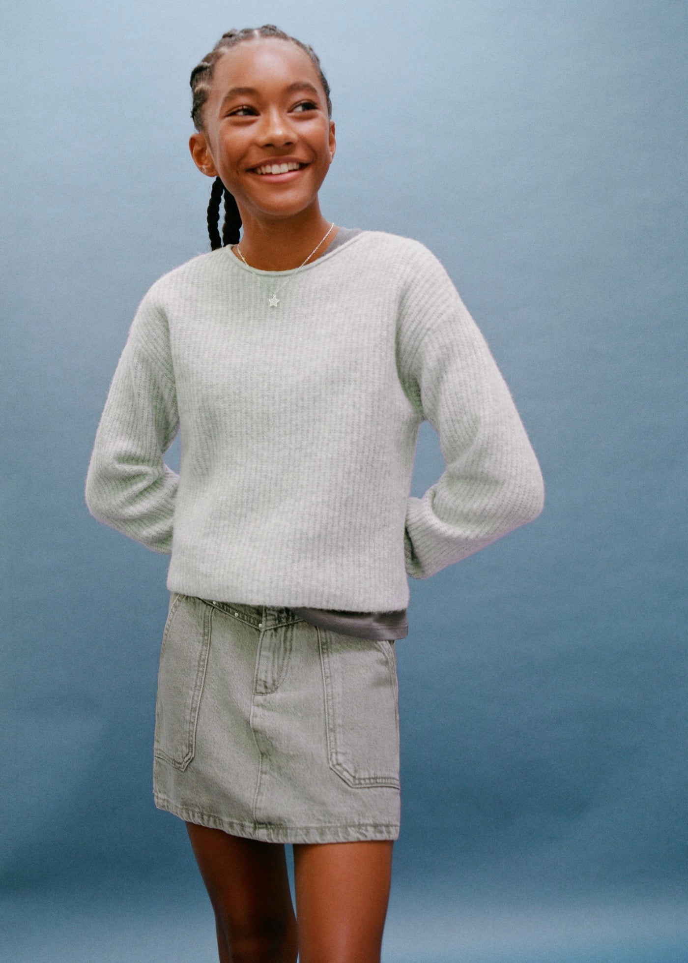 Pull Sophie Gris Clair Chiné - Fille