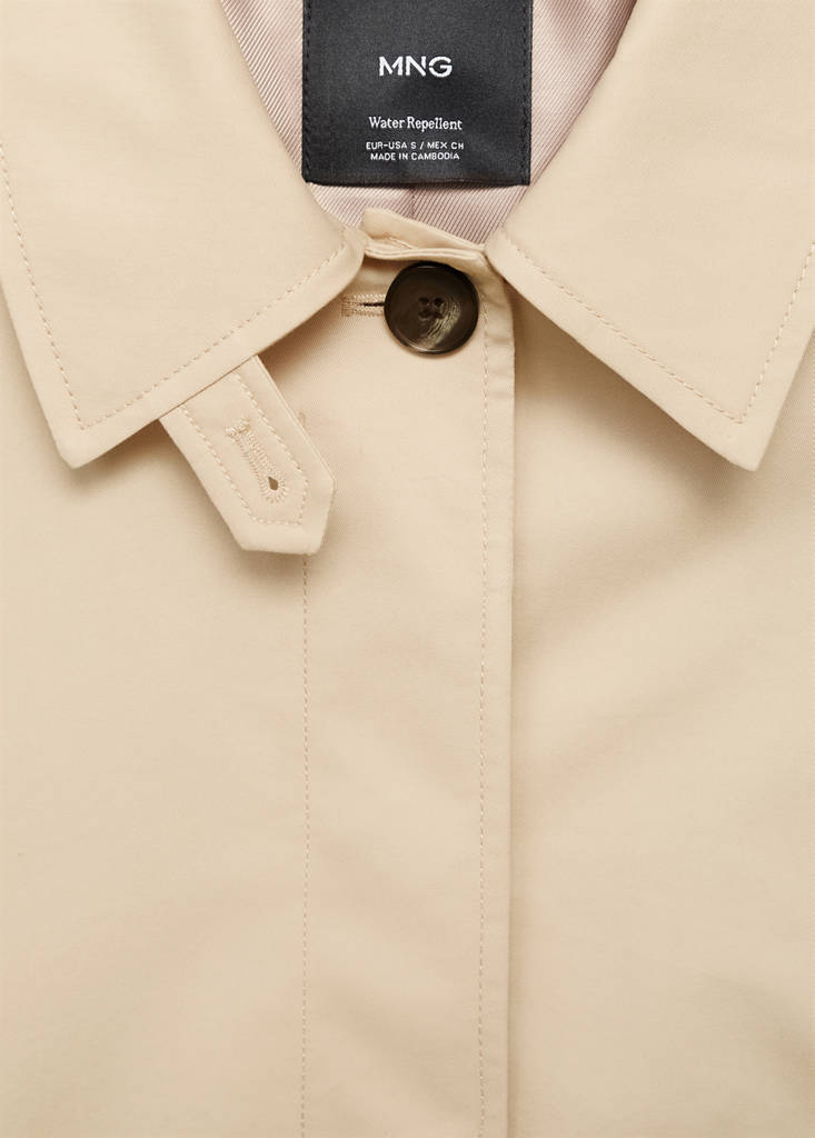 Trench Court Oversize Avec Passants De Ceinture