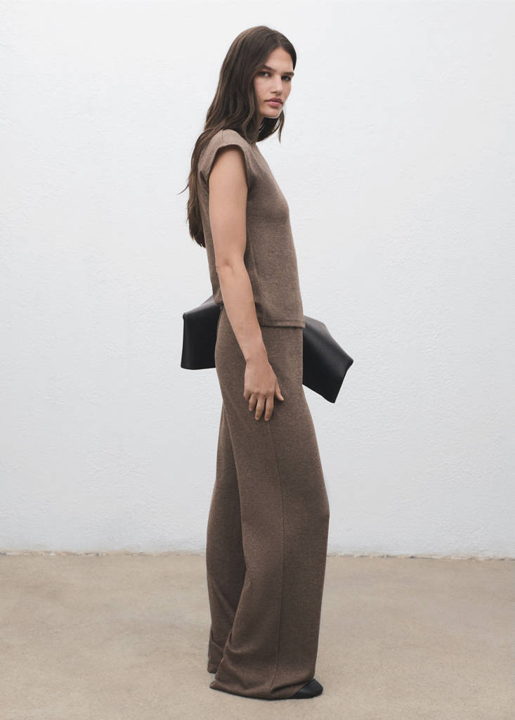 Pantaloni In Maglia Con Elastico In Vita