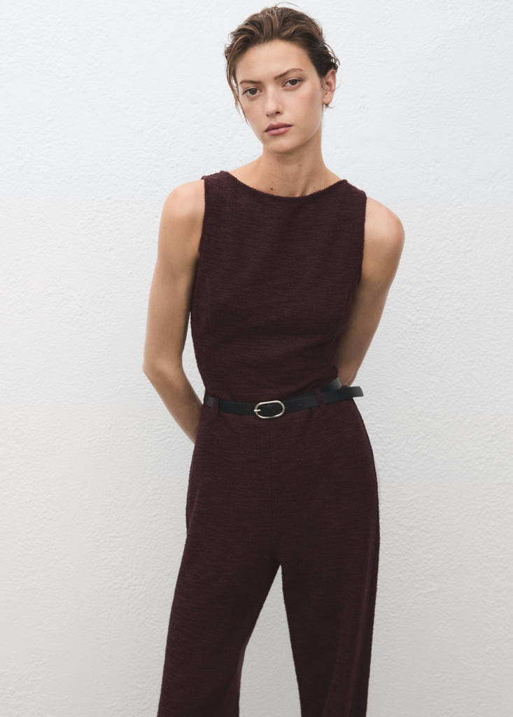 Meleret jumpsuit med bælte