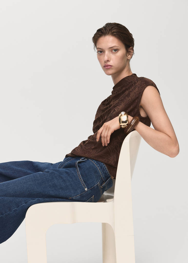 Top jacquard floreale