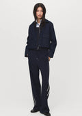Pantalon Droit Rayure Contrastée