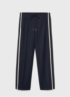 Pantalon Droit Rayure Contrastée