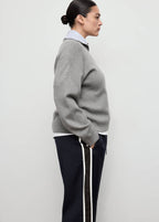Pantalon Droit Rayure Contrastée