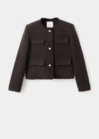 Veste Tweed Bords Effilochés