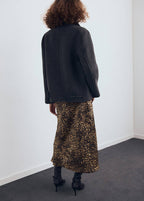 Gonna satinata leopardata