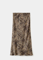 Gonna satinata leopardata